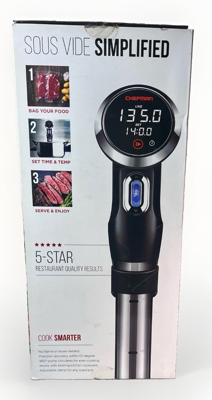 NEW Chefman Sous Vide Immersion Circulator w/ Wi-Fi, Bluetooth Precision Cooker